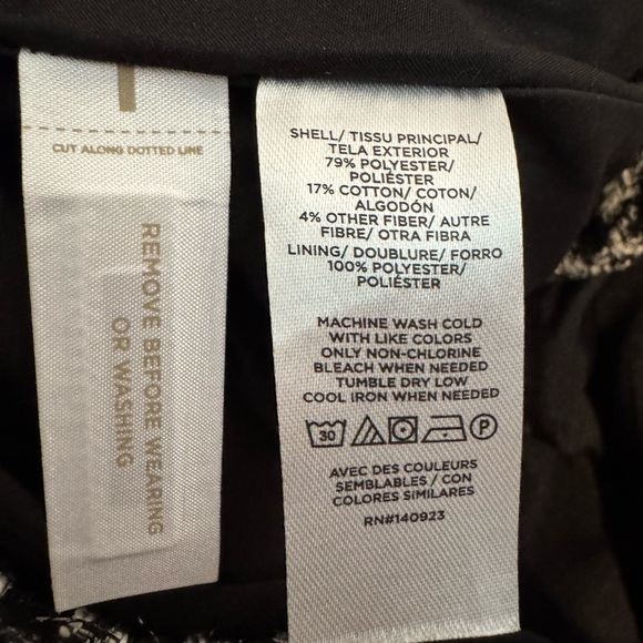 Loft Black and White Houndstooth Mini Shift Skirt Zipper Closure Size 6 - Picture 5 of 7